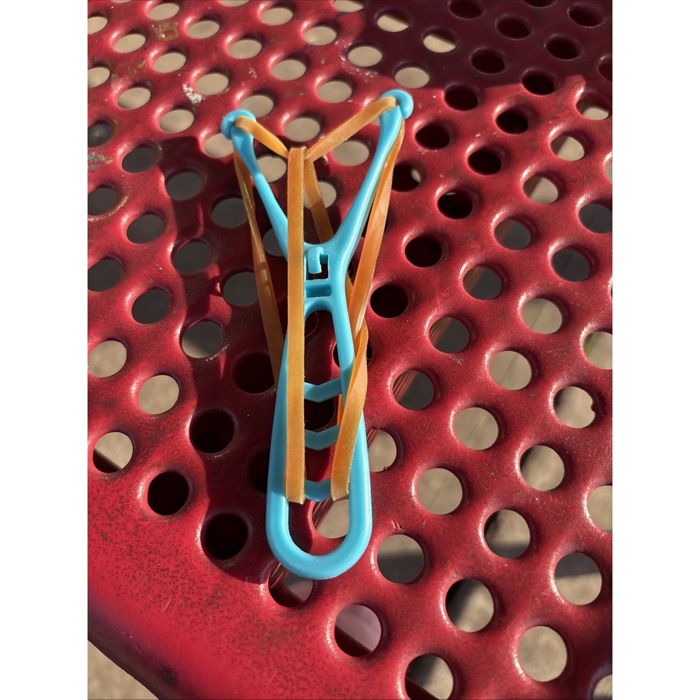 Kids Plastic Slingshot Rubber Band Power Outdoor Toy Blue Unbranded